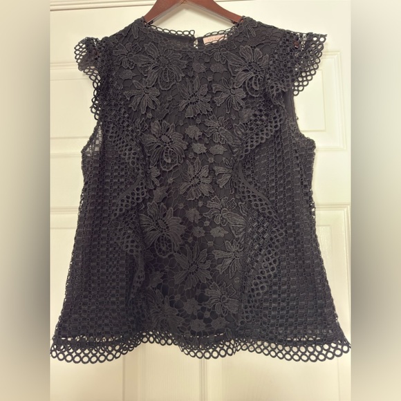 Ted Baker Zania Ruffle mixed Lace Top Ted size 3, US 8 - Picture 7 of 8